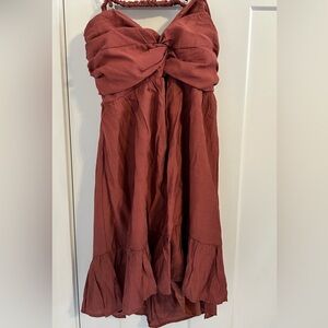 Rust Orange Knot Bust Romper